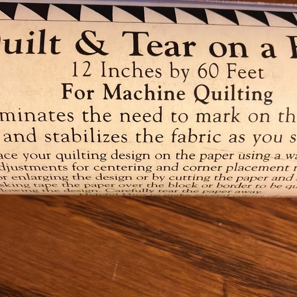 Quilters Ranch Inc. Other Quilt And Tear On Roll For Machine